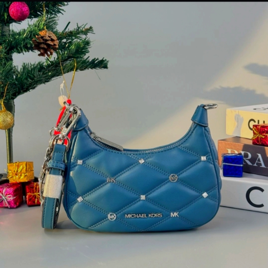 Nwt Michael Kors Cora Extra-Small Quilted Shoulder Bag Crossbody Teal